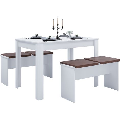Bancos de grupo de mesa de comedor de madera Esal XL 75x110x70 - VCM
