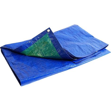 Abdeckplane 3x5 m - TECPLAST - SR150MU - Blau und Grün - Hochwertige Qualität - Wasserdichte Plane mit ösen - Schutzplane