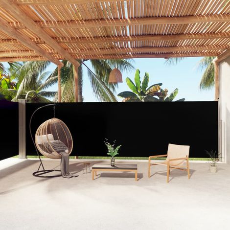 Auvent latéral rétractable Store Banne Auvent de jardin Noir 180x1000 cm 69881 (1/5)
