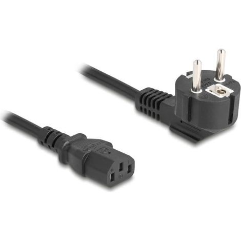 DELOCK CÂBLE D'ALIMENTATION PC AVEC CONTACT DE PROTECTION CEE 7/7 COUDÉ À 90° VERS PRISE C13 81567