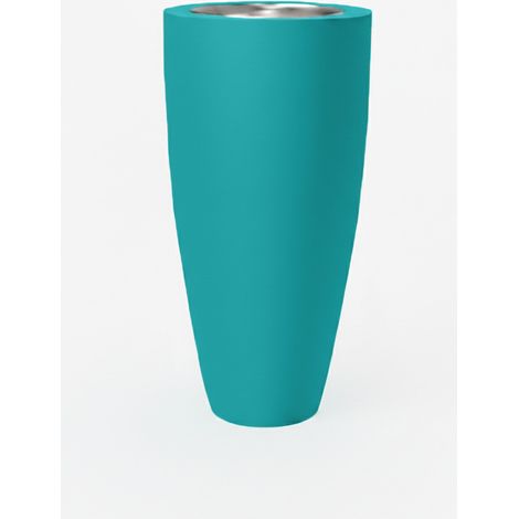 Pot conique 3-en-1 table inox : jardinière, mange-debout et bac à glaçons - plast'up rotomoulage (1/4)