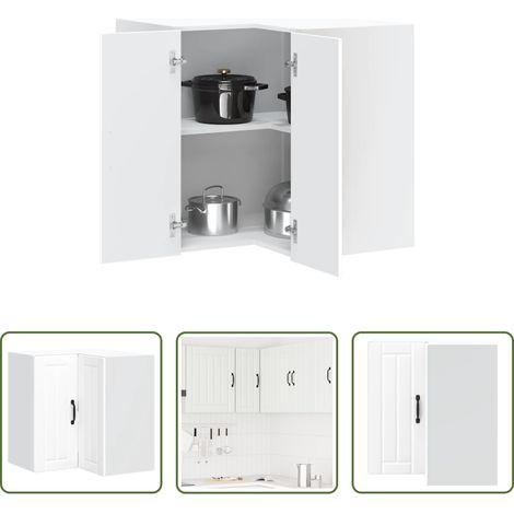 Eckschrank - Küchen-Eckhängeschrank Lucca Weiß Holzwerkstoff (1/5)