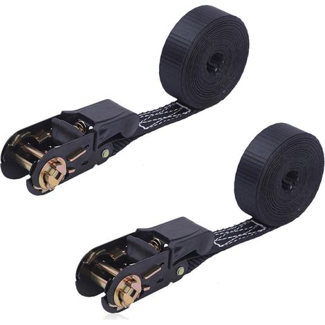 Spanngurte mit Ratsche 2 Stück, 8m x 25mm, 400kg Tragkraft, für Auto & Motorrad