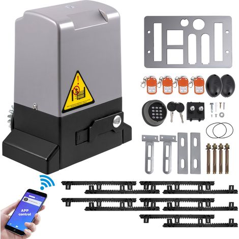 Ouvre-portail coulissant automatique 1800 kg, 5 m, avec 4 télécommandes et contrôle par application, moteur électrique pour portail coulissant, kit complet de sécurité. (1/5)