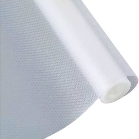 Tapis de tiroir en EVA transparent, antidérapant et non adhésif, en plastique transparent, pour réfrigérateur/cuisine - Blanc - 45 x 600 cm (1/4)