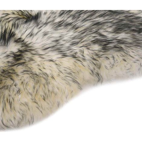 Maison Exclusive - Teppich Schafspelz 60x180 cm Dunkelgrau Melang (1/4)
