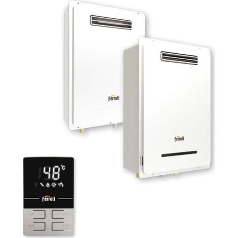 Calentador de agua ferroli externo gas bajo nox 22 kW 544 mm
