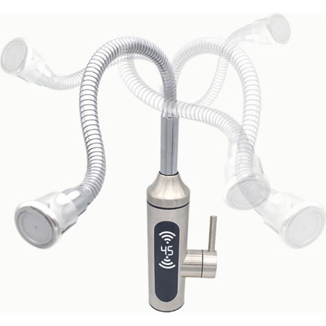 Robinet avec chauffe-eau instantané 3KW, robinet électrique cuisine avec intégré, affichage température, robinet orientable 360° thsinde (1/4)