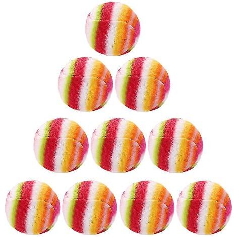 Balles colorées faites à la main pour chat avec pierre sonnante à l'intérieur, motif arc-en-ciel pour enfants (1/4)