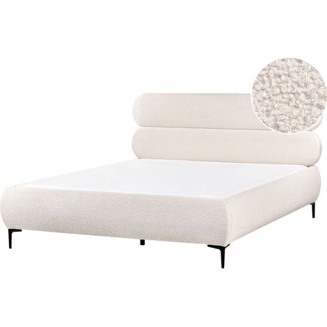 Bed Boucle LESSAY 160 x 200 cm (EU King Size) Off-White (1/5)