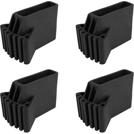 Ladderdop - Noir - Pour échelles solides - Tapis de voetjes d'échelle - Stoelsokken voorladderpoten antidérapants - 4 goujons - Rubberenladdervoeten (1/5)