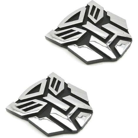 Paire d'autocollants Autobot pour voiture, finition chromée, emblèmes automobiles Transformers Autobot, accessoires auto