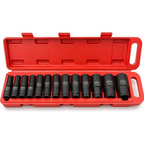 Set 13 Bussole Impatto Attacco 1/2 Rinforzate 10-32 mm Cr-V Esagonale VHT02101