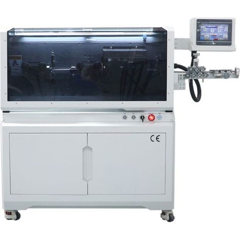 Machine automatique pour couper et dénuder les câbles unipolaires, multipolaires et coaxiaux avec lame rotative (1/3)
