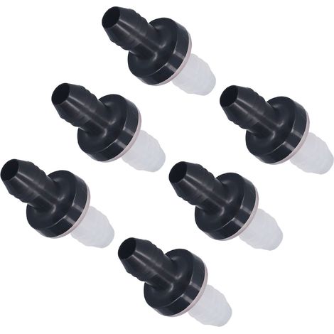 6 Stück Rückschlagventile aus Kunststoff, Einweg-Inline-Ventile für Flüssigkeiten und Gase, 3/8 Zoll (10 mm) Anschlussdurchmesser, Gehäuse aus PP, Silikonkautschukmembran, CDPS6 (1/5)