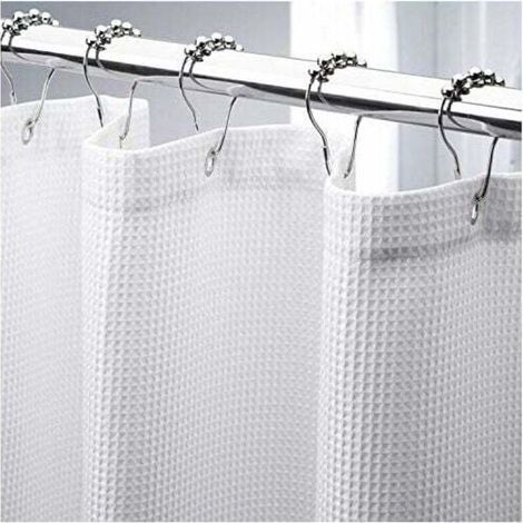Rideau de douche gaufré 180x180CM, rideaux de douche en tissu résistant avec tissage gaufré rideaux de douche de salle de bain de qualité hôtelière