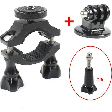 Support de caméra à pince pour guidon de vélo, adaptateur trépied 1/4" pour GoPro Hero 10/9, Inst360 One et DJI Osmo Action (1/2)