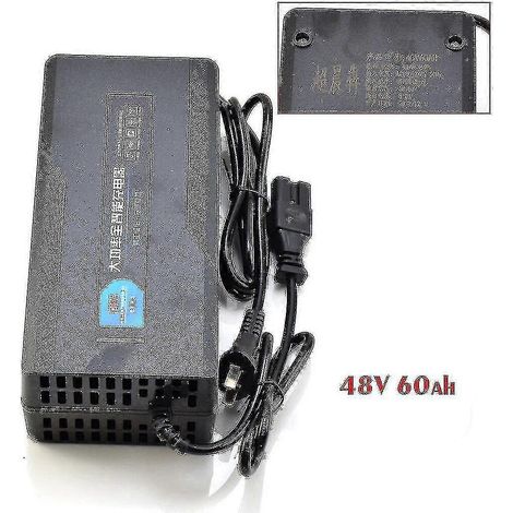 Chargeur intelligent pour batteries au plomb-acide 48 V, 60 V, 72 V et 96 V (50 Ah et 60 Ah) pour tricycles électriques, vélos, scooters, quads et karts. (1/5)