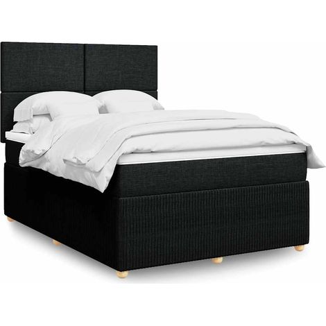 Boxspringbett mit Matratze Schwarz 140x200 cm Stoff