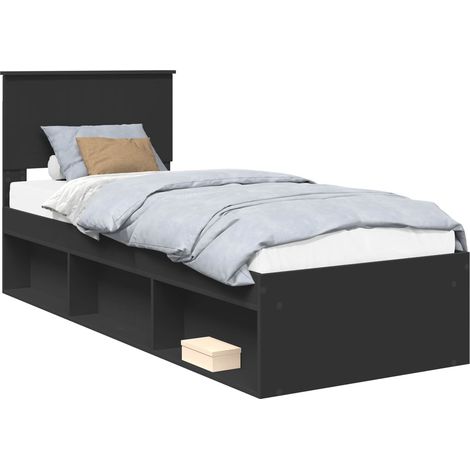 Maison Exclusive - Estructura de cama Negro 75 x 190 cm Madera de (1/5)