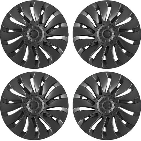 Copricerchio da 19 pollici, finitura nero opaco, perfetto per il modello Y. (1/2)