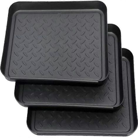 Plateau de service alimentaire, assiette en plastique en forme de botte de boue, 35 x 27 x 3 cm, lot de 3 (1/4)
