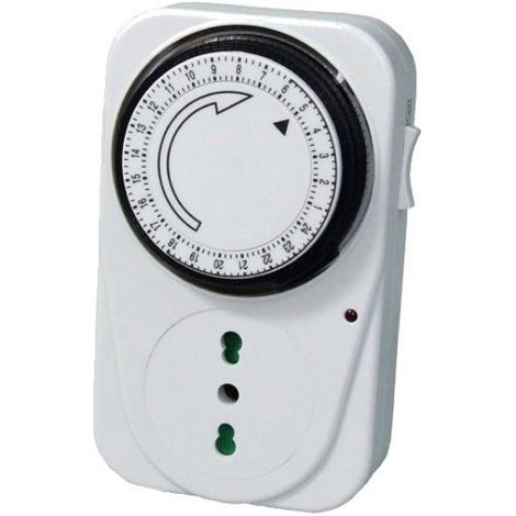 PRESA ELETTRICA TEMPORIZZATA ANALOGICO TIMER OROLOGIO GIORNALIERO 24 ORE (10501)
