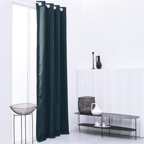 Les Tendances – Rideau isolant thermique 140 x 240 cm – 100 % polyester – Œillets – Couleur paon – Isolation efficace été/hiver (1/3)