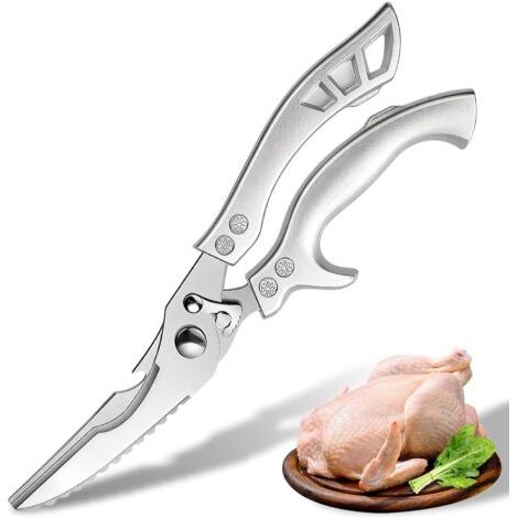 Ciseaux de cuisine haute performance, ciseaux de cuisine professionnels en acier inoxydable, ciseaux multifonctions pour volaille, poulet, poisson, viande, légumes, herbes, os, noix (1/5)