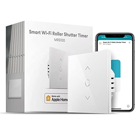 Interrupteur connecté pour volets roulants – Compatible HomeKit, Alexa, Google Home – Contrôle de 1% à 100% – Installation avec fil neutre – Meross