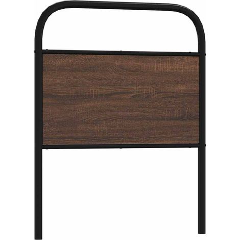 Tête de lit chêne marron 80 cm acier et bois d'ingénierie vidaXL (1/5)