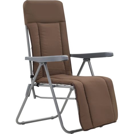 vidaXL Folding Chairs with Cushions 2 pcs Brown