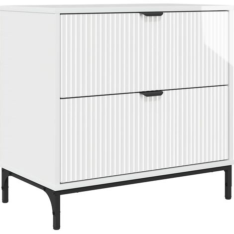 Maison Exclusive - Comodino Bianco lucido 63.5 x 36 x 61 cm Legno multistrato (1/5)