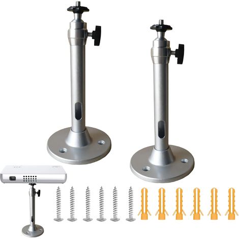 Lot de 2 Support Projecteur, Livré avec vis et Tube D'expansion Supports pour Vidéoprojecteurs, 180 mm Support Projecteur Plafond, Adapté aux Projecteurs et Caméras de Surveillance (1/5)