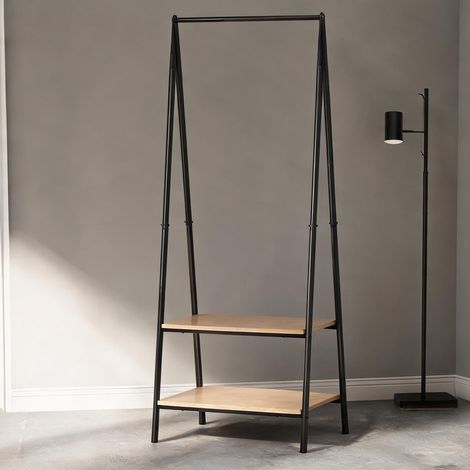 Porte-manteau noir en acier 64 x 425 x 149 cm (1/5)