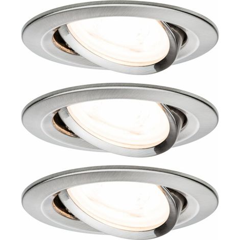 Paulmann 93429 Nova Einbauleuchte 3er Set LED GU10 19.5 W Eisen (gebürstet) (1/3)