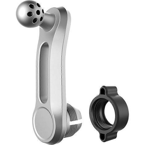 Rallonge articulée ronde de 17 mm, tige rotative femelle-mâle pour grille d'aération de voiture, support de téléphone argenté (1/5)