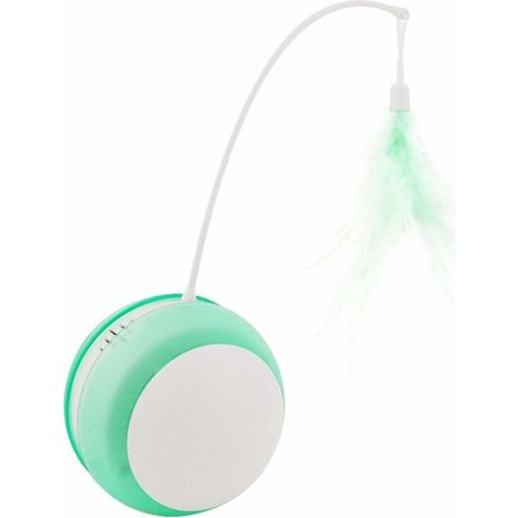 Jouet Gobelet Chat Jouet électrique pour Chat avec Boule Anti-Chute LED Plume, Canne à pêche à Roulement Automatique pour Chat Drle Fournitures pour Animaux Vert (1/4)