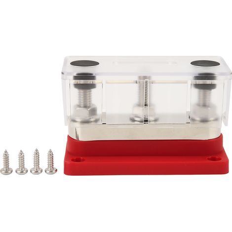 Pin M10 Power Distribution Block Battery Terminal Block Move Wires Removable Cover for Marine (Red). (1/5)