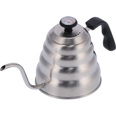 Bouilloire à café 1200ML en acier inoxydable avec thermomètre, bec verseur col de cygne, ustensiles de café (1/5)
