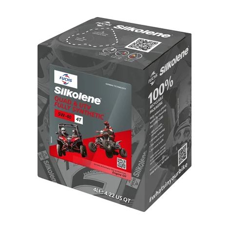Aceite de motor Silkolene Fuchs para quads y UTV de 4 toneladas, 5W-40, 4 litros (CUB)