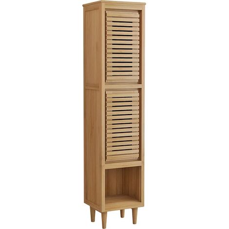 Colonne de salle de bain sur pieds en teck avec niche - 180 cm - TORAJA