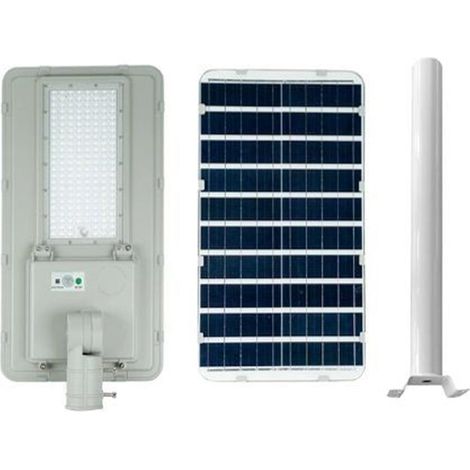 TRADE SHOP - Faro Lampione Stradale Pannello Solare A Led 200w Grigio Luce Bianco Fredda 6500k Ip65 - (1/5)