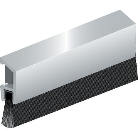 Plinthe en applique à fixation invisible et brosse de bas de porte type IDS - B finition argent - FRANCE-CALFEUTRAGE