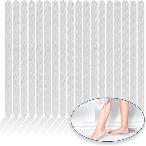 Sollbry 24 pegatinas antideslizantes para baño, bañeras y escalones - Transparente - 2 x 38 cm (1/5)