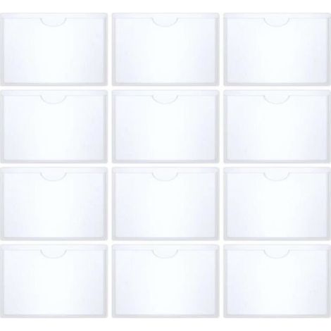 Bardusch - Lot de 12 Porte Carte Handicapé pour Pare-Brise - Étuis Autocollants Transparent de 6x9cm - Supports de Carte Réutilisables pour (1/4)