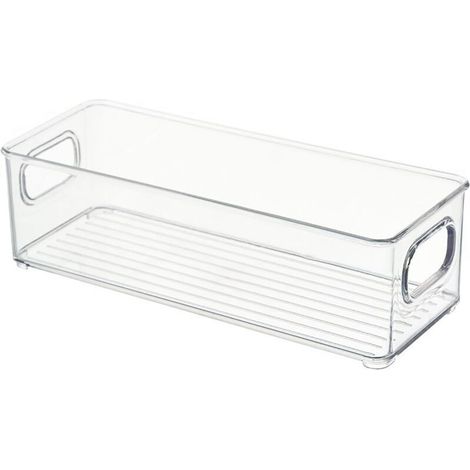 Small Plastic Storage Box with Handle for Storing Various Items, 1 Piece, Transparent, 25.5 x 10 x 7.5 cm