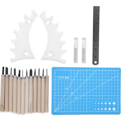 Ensemble de 12 outils de sculpture sur bois en acier au manganèse, outil à main professionnel pour le travail du bois, support D1 (1/5)