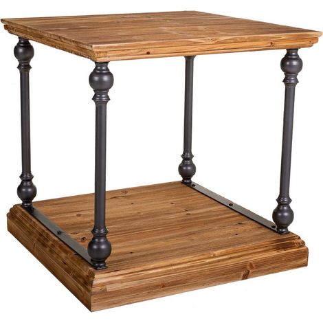 Mesa de centro de metal y madera 60x60x60h cm (1/5)