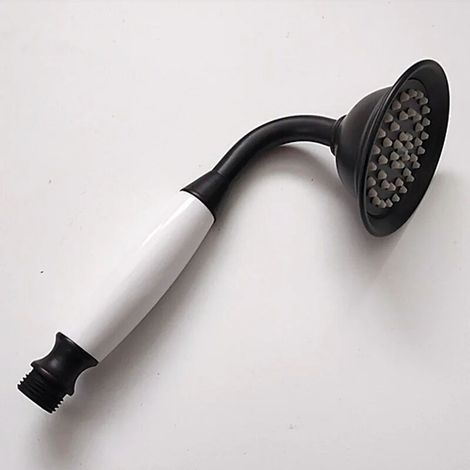 Pommeau de douche de douche de salle de bains de salle de bains de douche de cloche rétro européenne (noir)- (1/4)